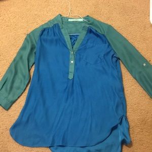 Blue and Green Karlie Blouse.